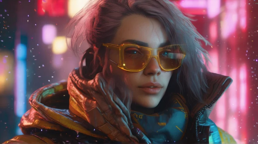 Подборка артов от ИИ по Cyberpunk 2077