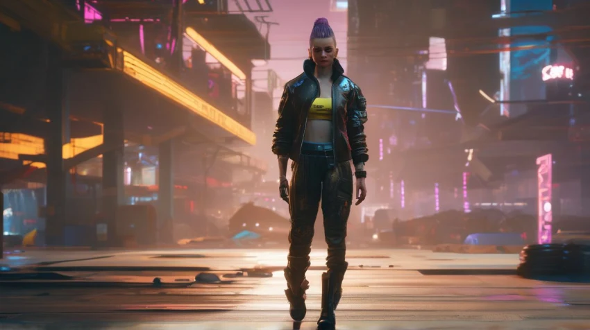 Подборка артов от ИИ по Cyberpunk 2077