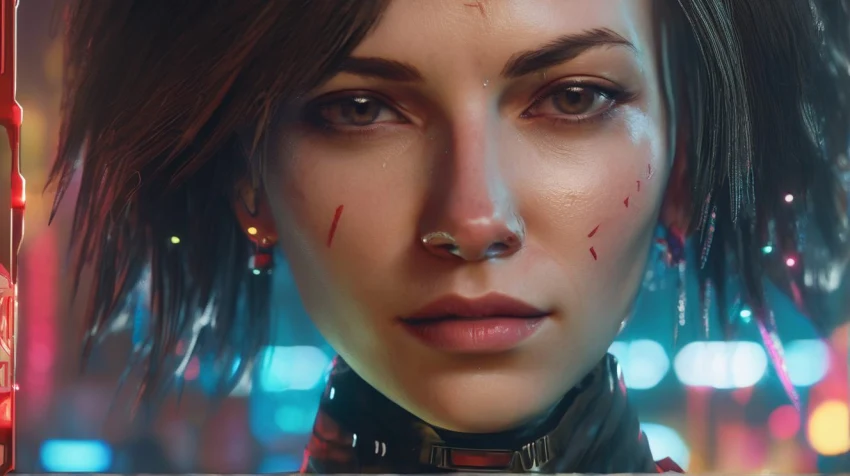 Подборка артов от ИИ по Cyberpunk 2077