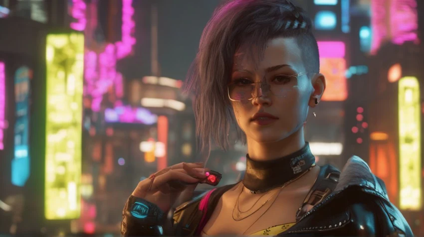 Подборка артов от ИИ по Cyberpunk 2077