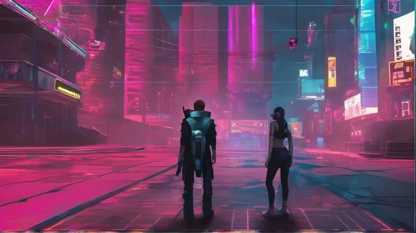 Подборка артов от ИИ по Cyberpunk 2077