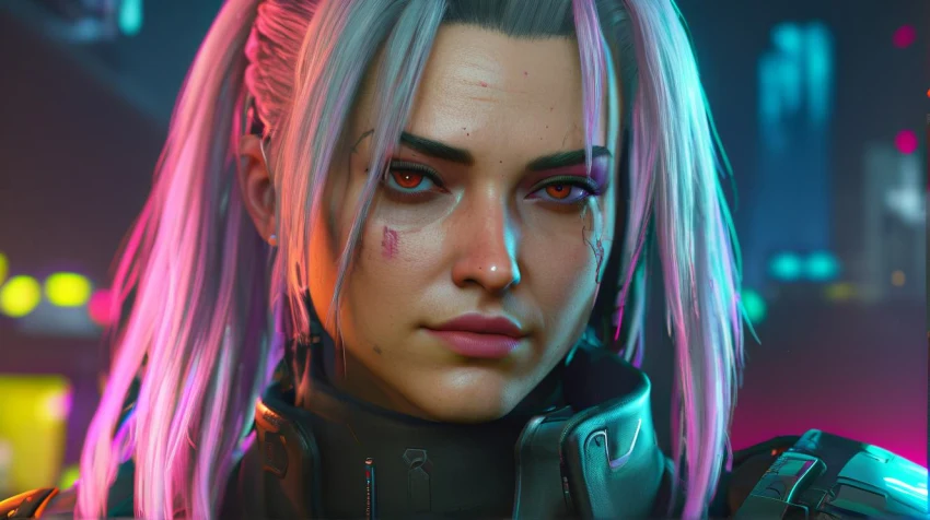 Подборка артов от ИИ по Cyberpunk 2077