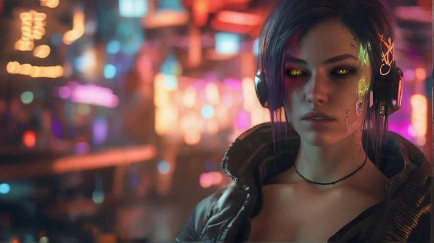 Подборка артов от ИИ по Cyberpunk 2077