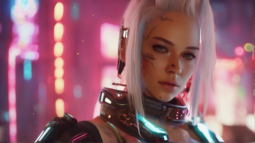 Подборка артов от ИИ по Cyberpunk 2077