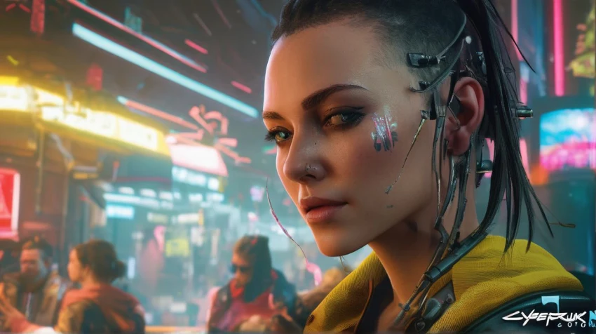 Подборка артов от ИИ по Cyberpunk 2077