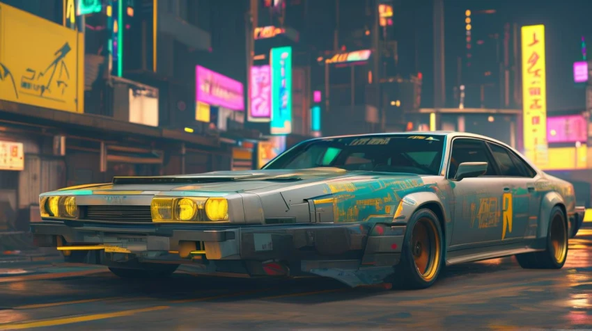 Подборка артов от ИИ по Cyberpunk 2077