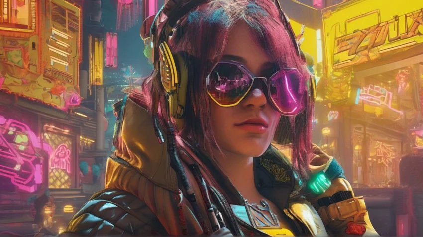 Подборка артов от ИИ по Cyberpunk 2077