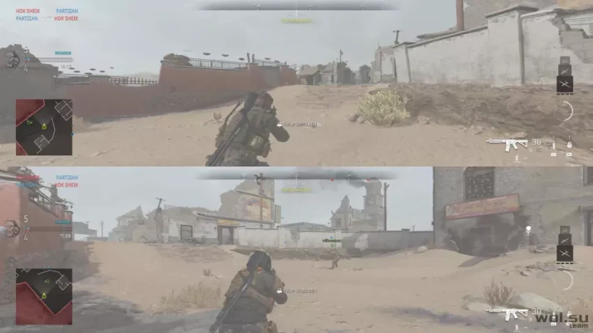 Использование функции разделения экрана в Call of Duty: Modern Warfare 3